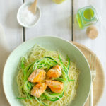 Spaghettis courgettes saumon et sauce citron