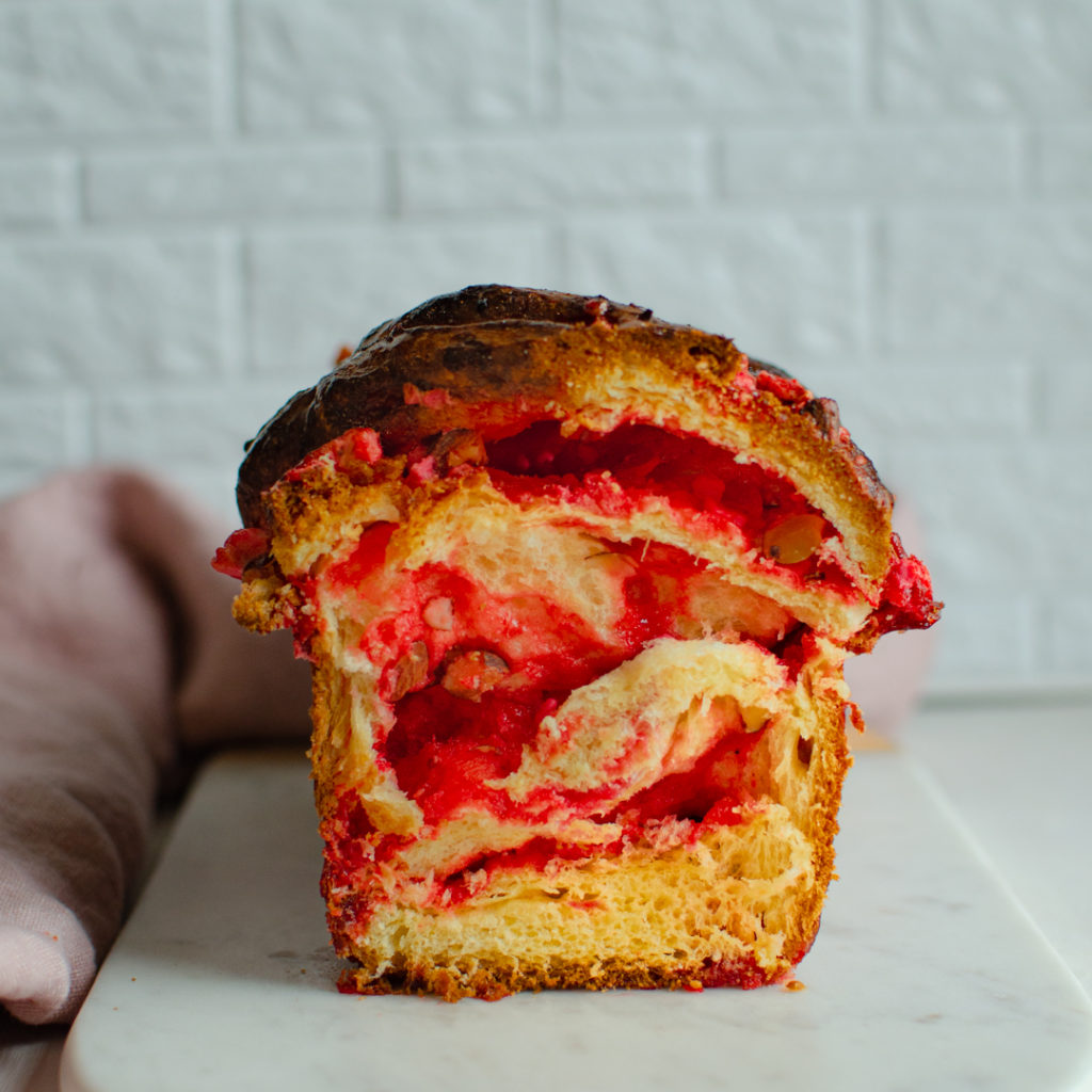 Babka à la praline rose - Coupe