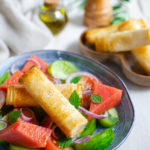 Salade tomates pasteque feta croustillante